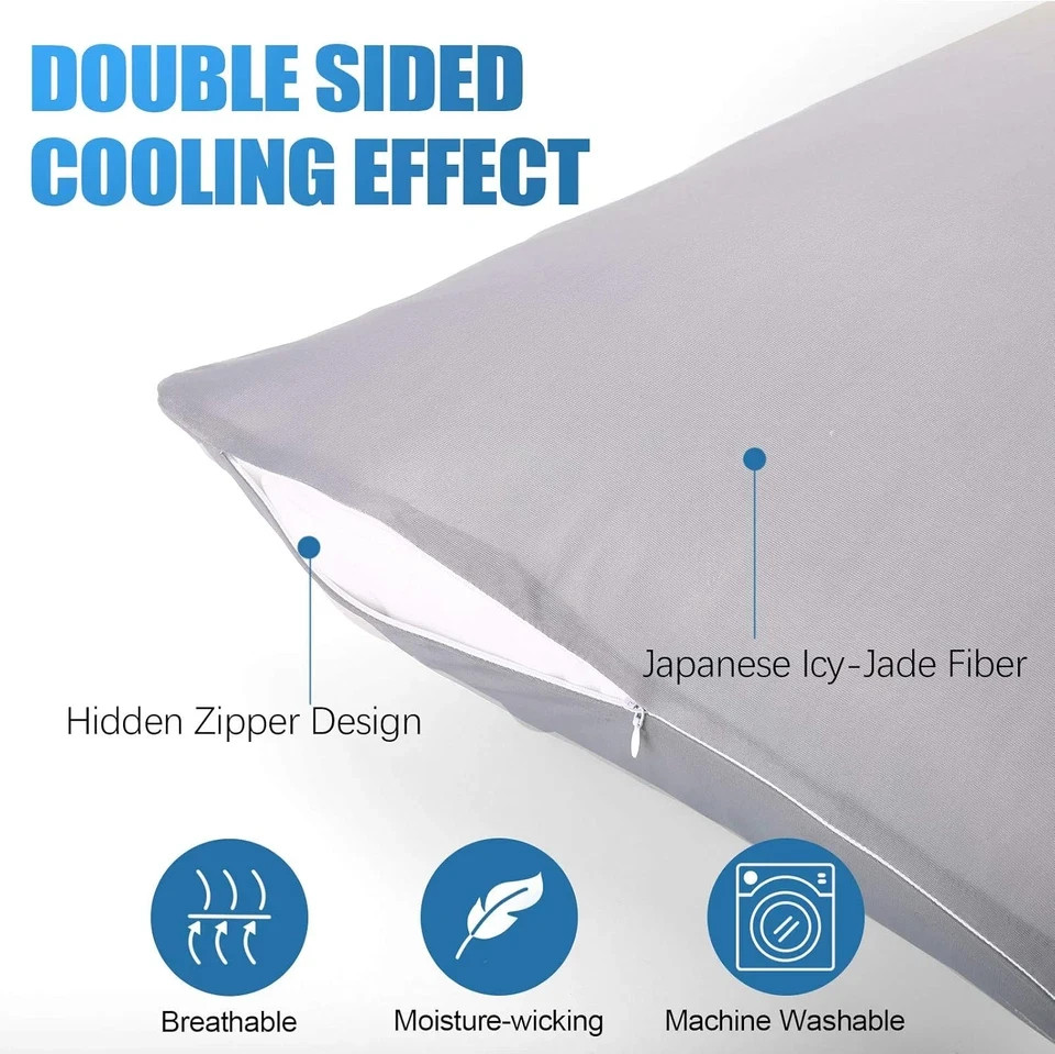 Cooling Pillow Cases Only,Standard Size Set of 2 with Double Sided Cold, Moistur gallery