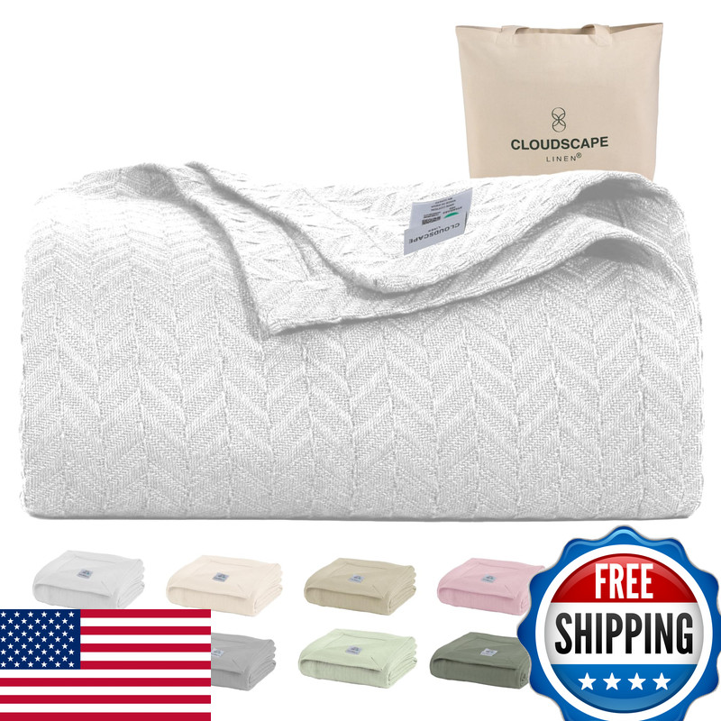 Cloudscape Linen Cloudscape Cotton Throw Blanket For Couch - 100 Cotton Gauze