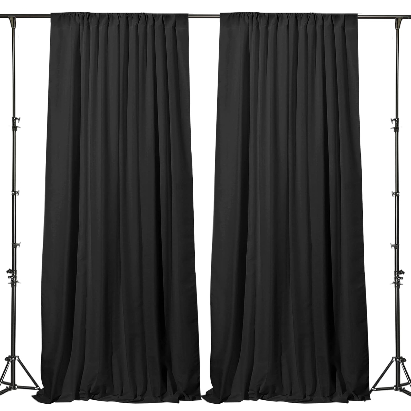 10 FT x 10 FT Black Backdrop Curtain - Polyester Photography Backdrop Drapes ... gallery