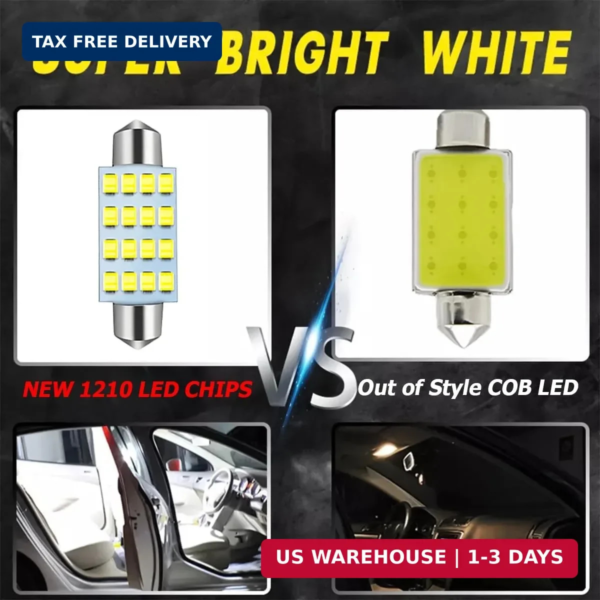 42 Pcs Car LED Lights Kit, Auto Interior Bulbs Set, 6000K 12V T10 For Accessory, gallery