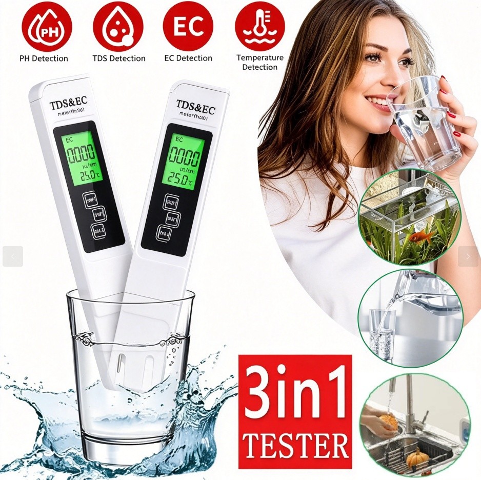 2pc TDS Meter Digital Tester Water Quality Testing Kits Drinking Water 0-9990ppm gallery