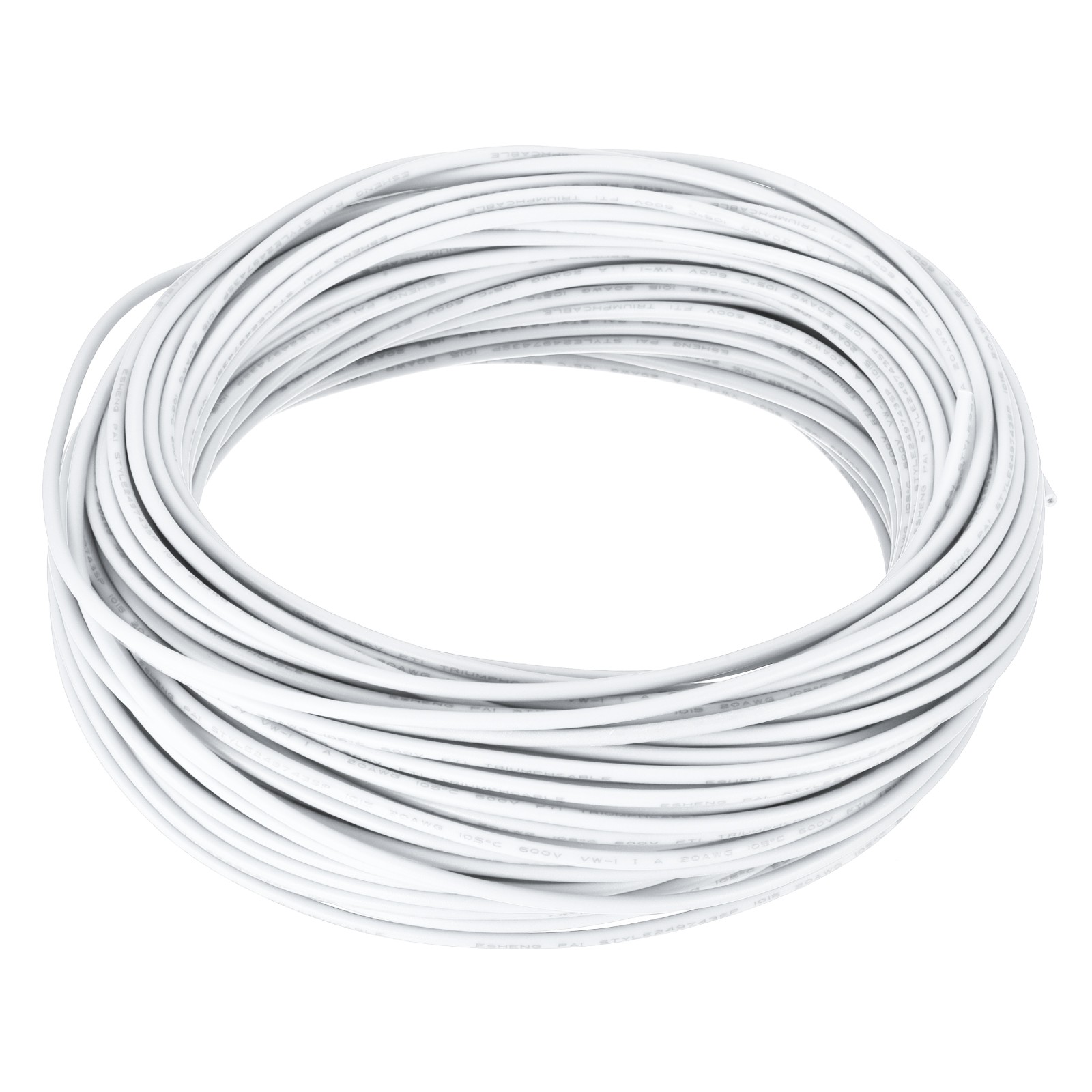 20AWG 20 Gauge Stranded Hook-Up Wire PVC Tinned Copper Wire 30m/100ft White gallery