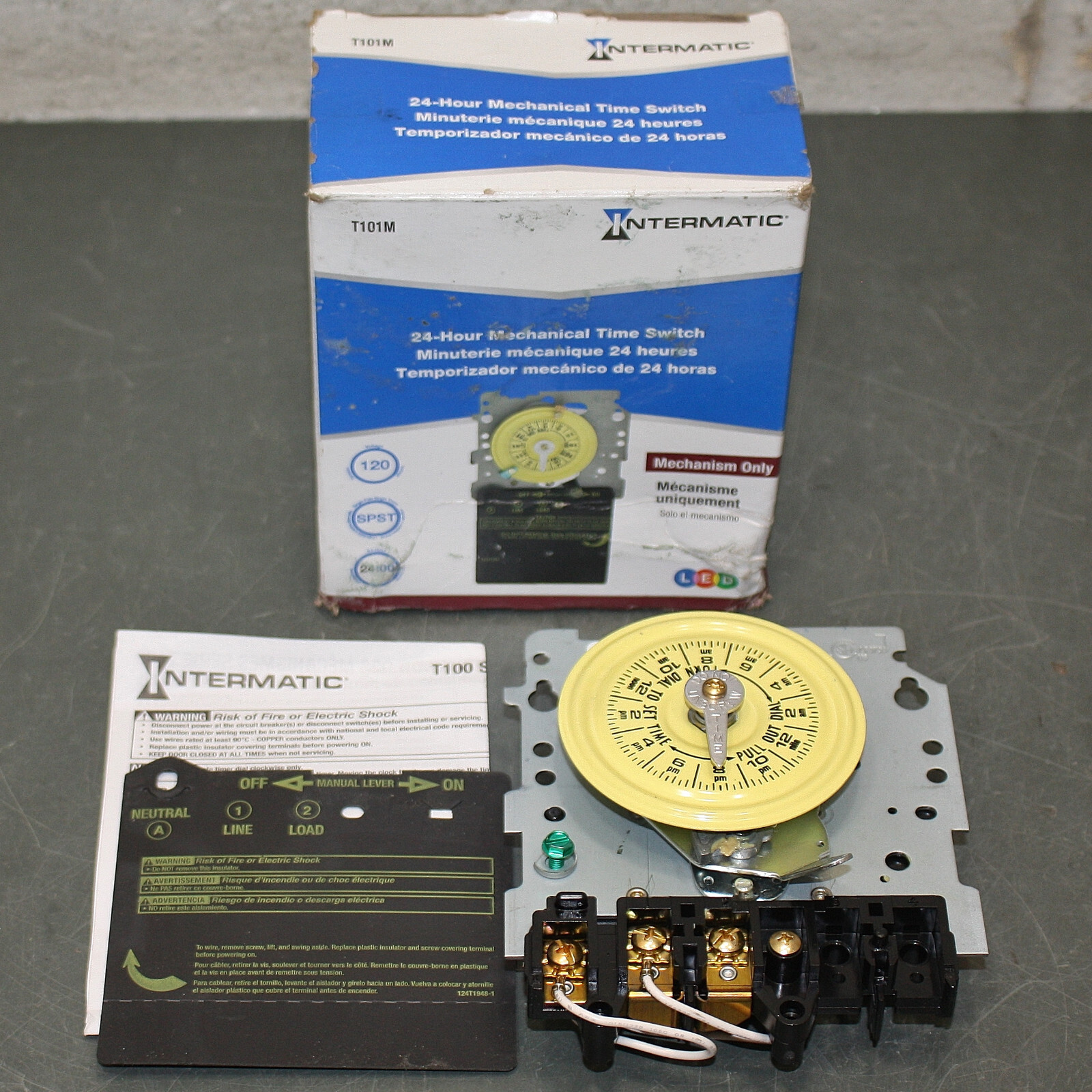Intermatic Mechanical Timer T101M, 120V AC, SPST Switch Mechanism, for T100 gallery