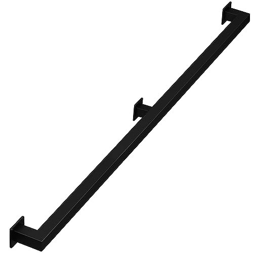 7ft Staircase Handrail for Indoor Stairs, Modern Hand 84inch / 7ft Black gallery