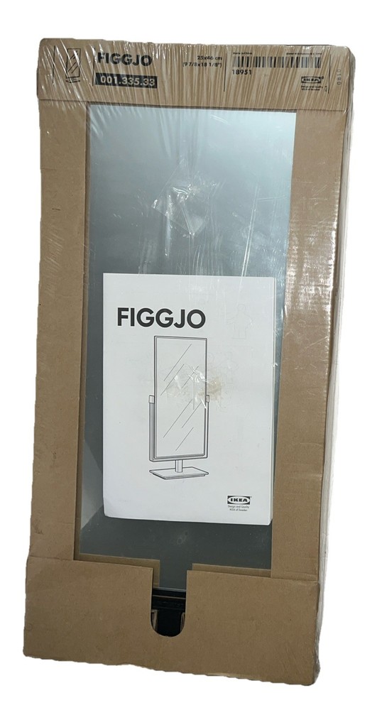 Ikea FIGGJO Dressing Table Mirror Swing BLACK Vanity 25x46cm 9 7/8x18 1/8” New
