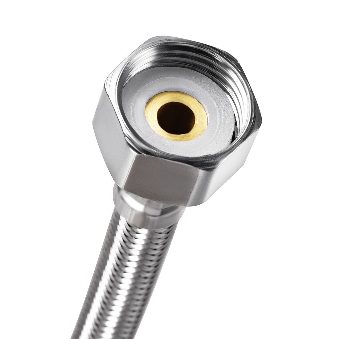 Faucet Supply Line Connector G1/2 Female x 1/8NPT Male 59" Long SUS304 Hose 2Pcs gallery