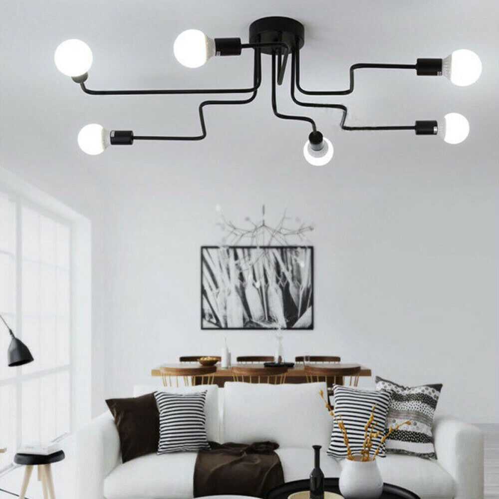 Modern Ceiling Light Fixture 6-Light LED Flush Mount Sputnik Chandelier Lighting gallery