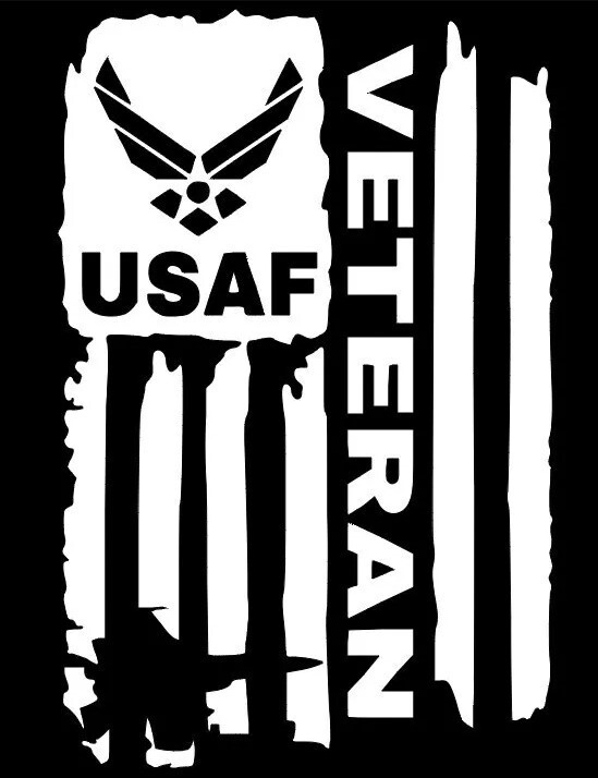 DISTRESSED USAF UNITED STATES AIR FORCE FLAG VETERAN DECAL STICKER gallery