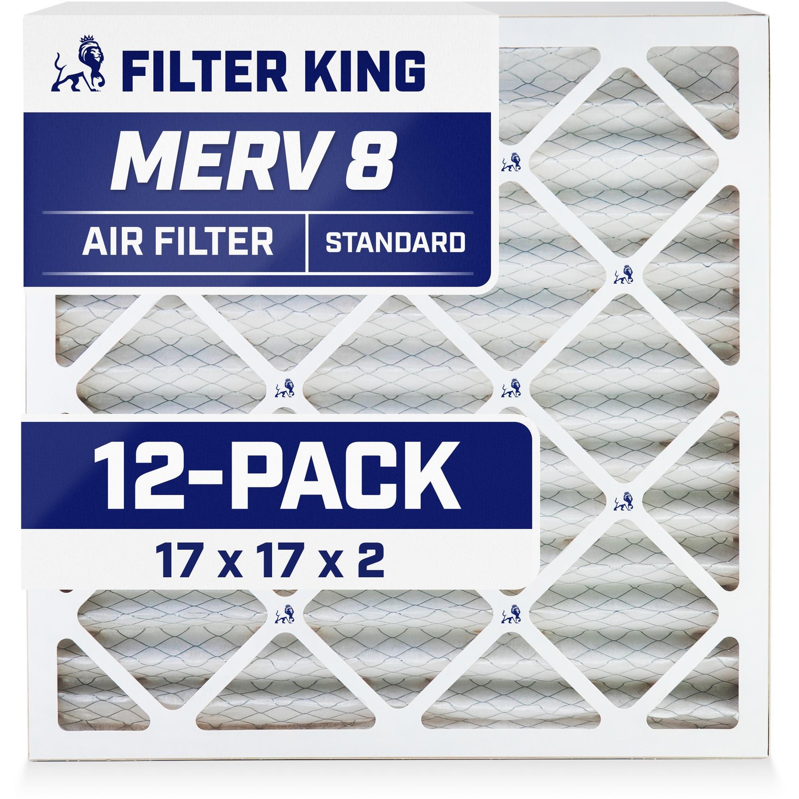 Filter King 17x17x2 Air Filter 12-PACK MERV 8 Actual Size 17 x 17 x 1.75" gallery