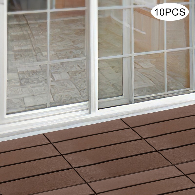 12x12" Plastic Interlocking Composite Decking Floor Deck Tiles Bacony Pavers gallery