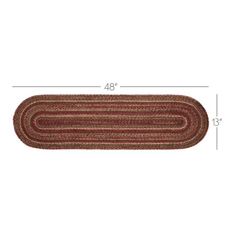 Table Runner Cider Mill Jute Primitive 13x48 Oval Braid Kitchen Decor VHC Brands gallery