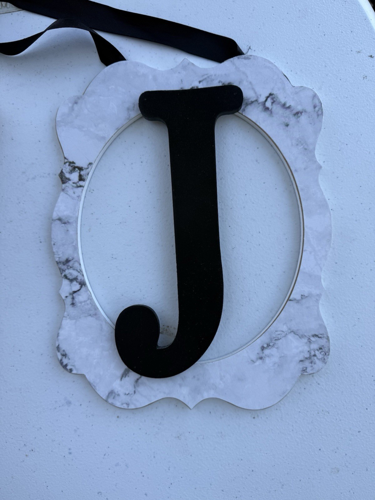 Hanging J Decoration - Black And Marble Color gallery