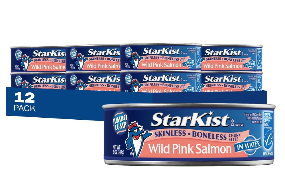 (12 Pack) StarKist Wild Caught Chunk Style Alaska Pink Salmon in Water 5 Ounce