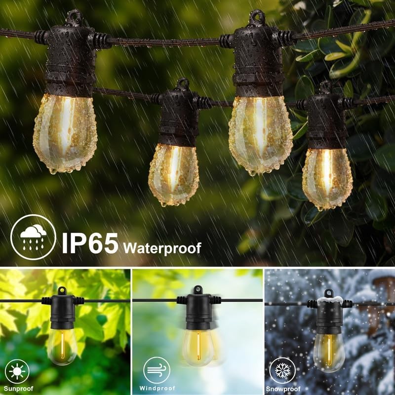 27ft LED String Lights S14 Outdoor Garden Patio Yard Hanging Light Waterproof gallery