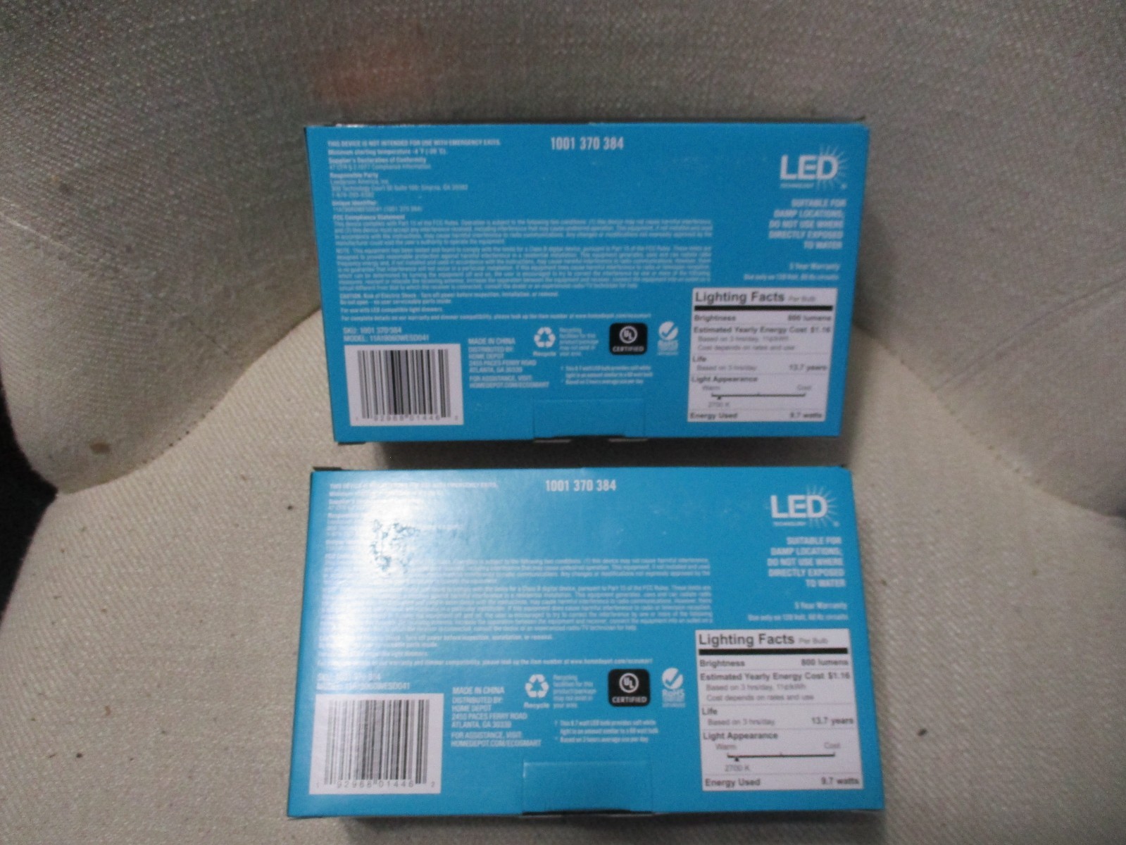 EcoSmart LED Light Bulbs 60W A19 Soft White 800 Lumens Dimmable 2 - 4 Packs New gallery