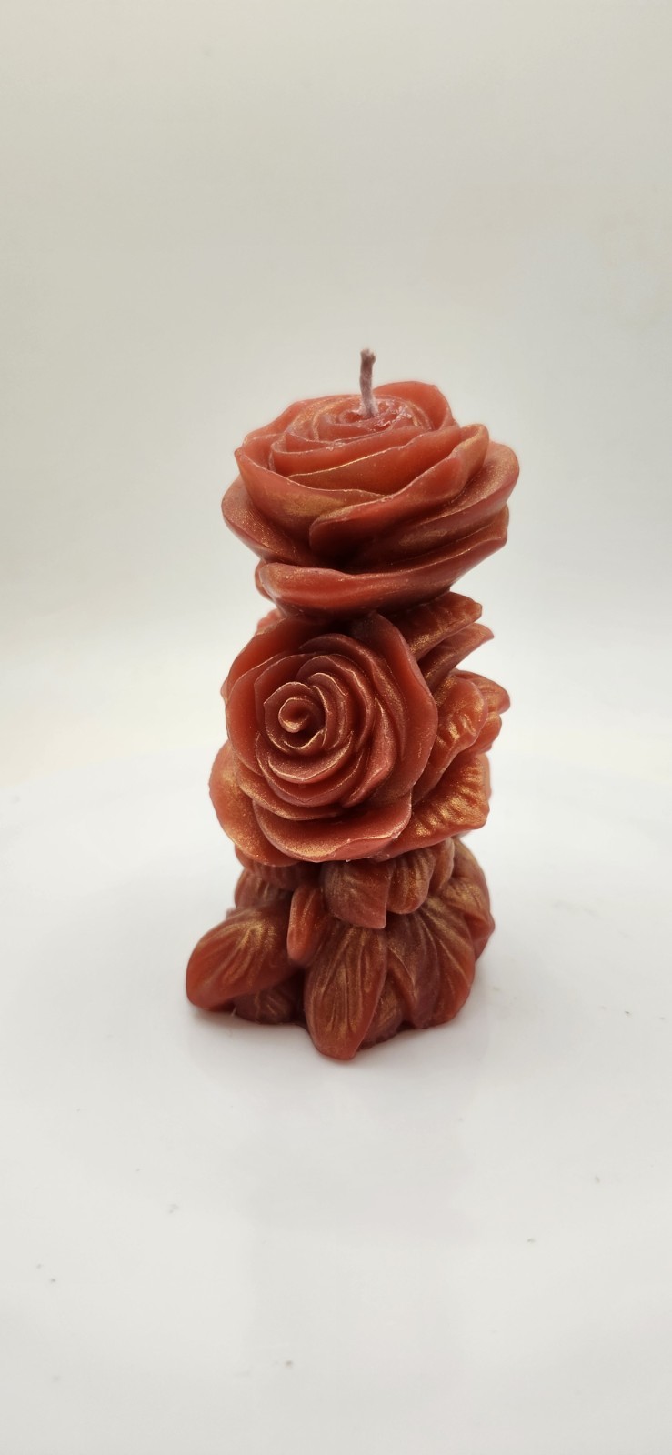 Handmade Beeswax Rose Pillar Candle with Mica Finish gallery