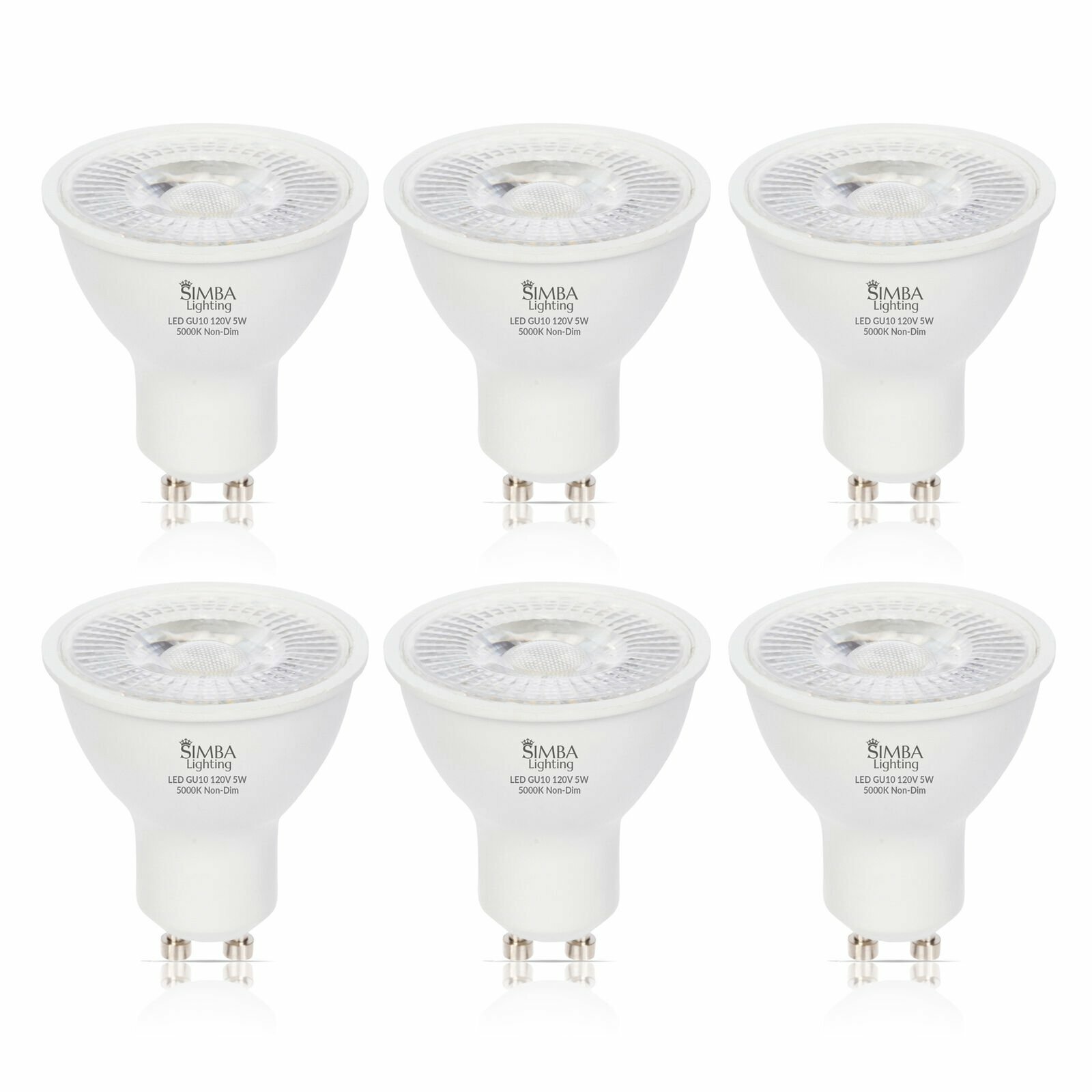 [6 Pack] Simba Lighting® LED GU10 5W Non-Dimmable 50W Replacement Bulb 5000K gallery