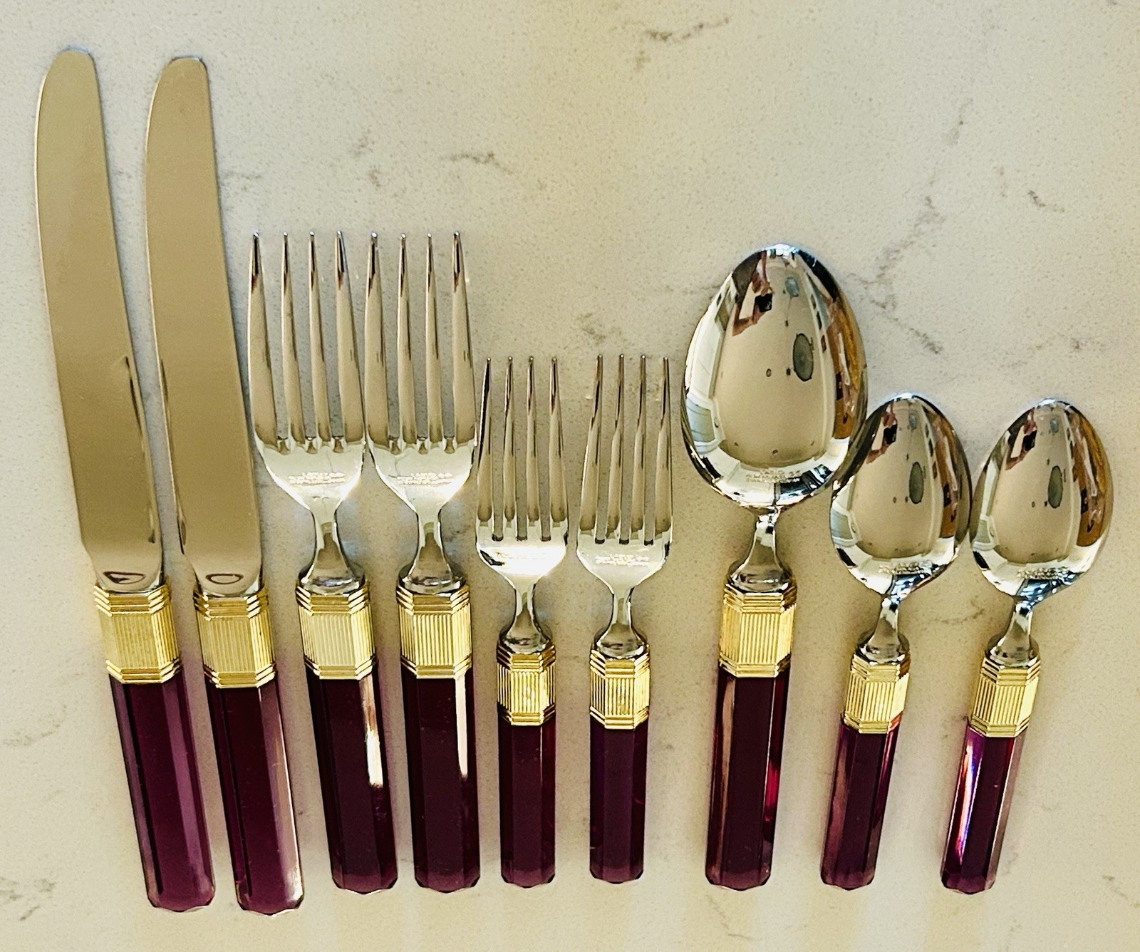 Mikasa Prisma Amethyst Flatware Misc Set Forks Spoons Knives Purple Laslo Japan gallery