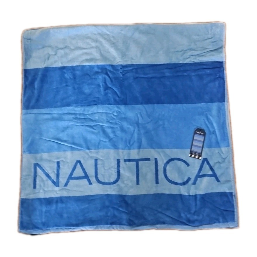 Nautica Beautiful Beach XLarge Towel Striped Blue 36" x 68" / 91cm x 173cm NWT gallery