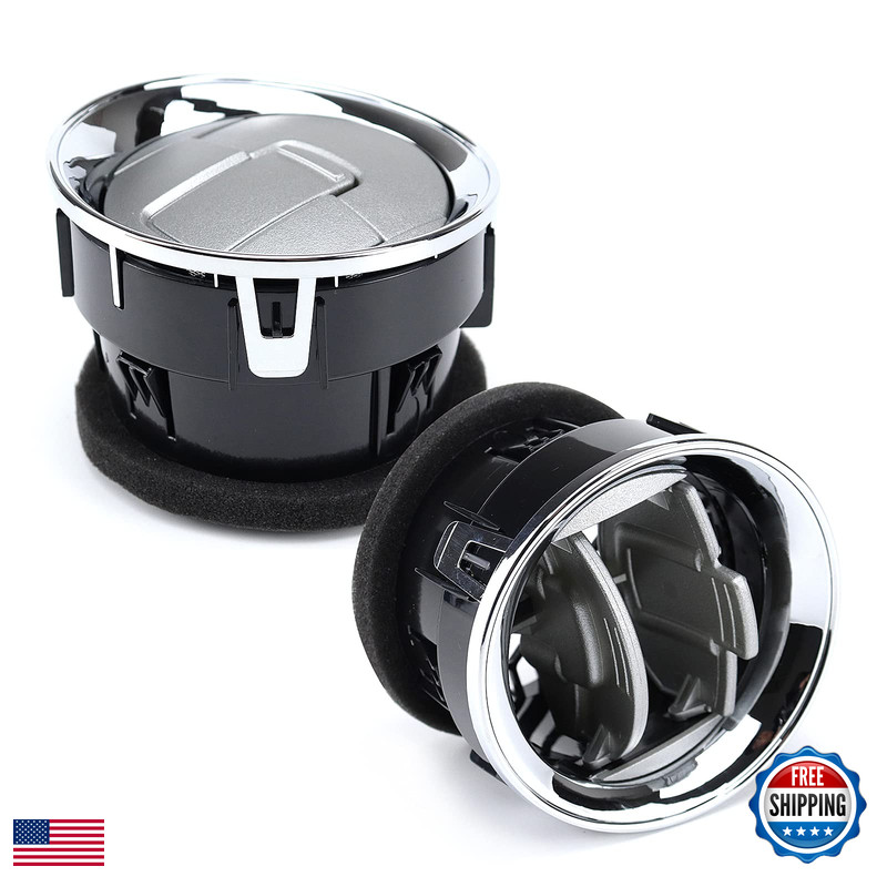 Fexon 2Pcs Ac Heater Air Vent Front Interior Dashboard Louvre Chrome Compatible gallery