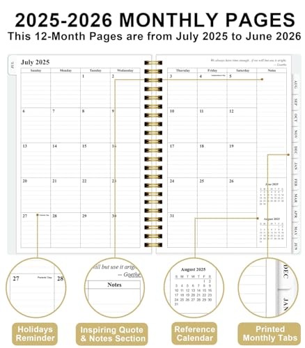 Planner 2025-2026 - Weekly & Monthly Planner from July 2025 to June 2026, gallery