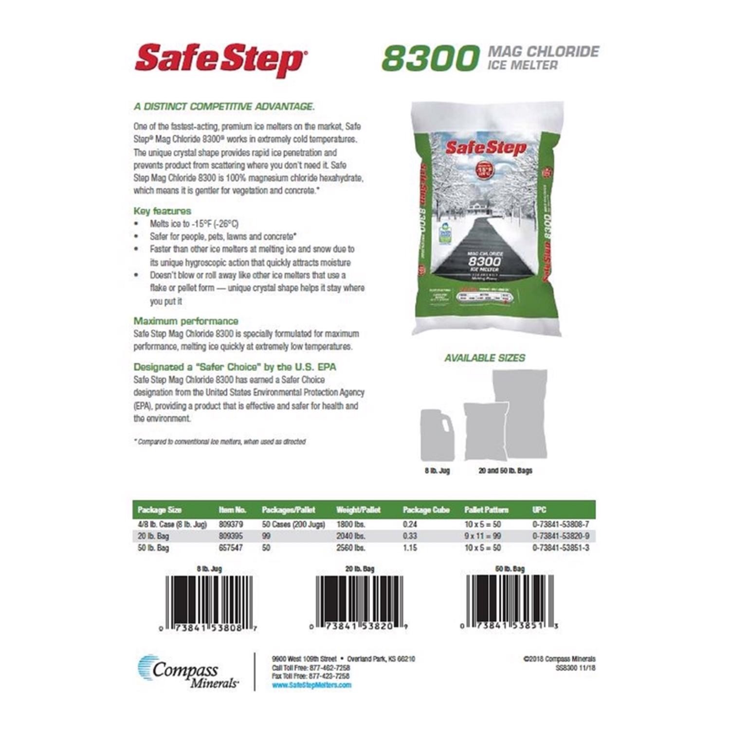 Safe Step Environmental & Pet Friendly Magnesium Chloride Ice Melt Crystal 50 lb gallery