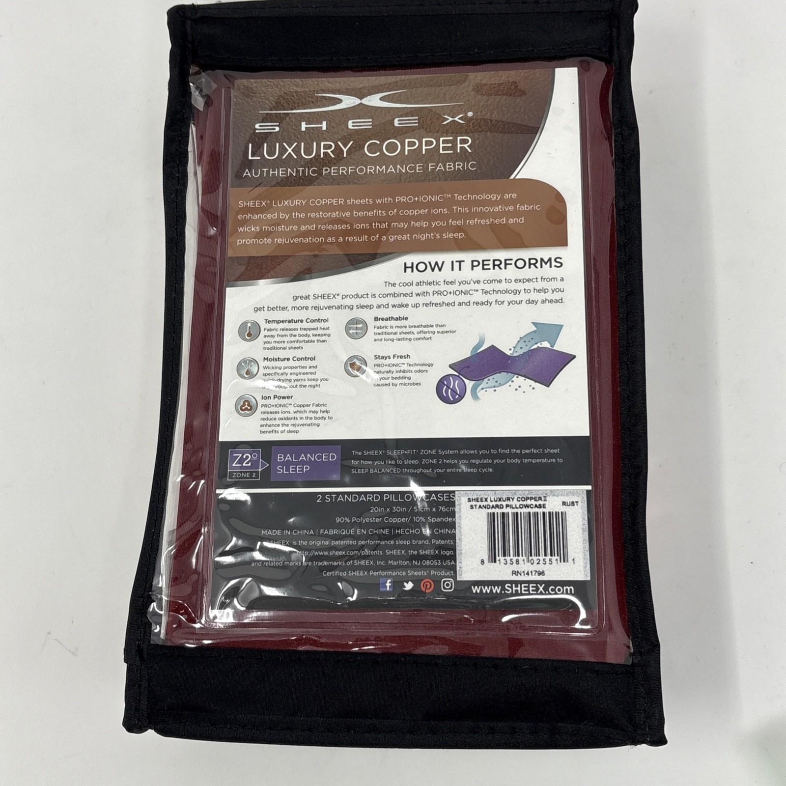 Sheex Luxury Copper Ion Performance 2 Standard Restorative Pillowcases gallery