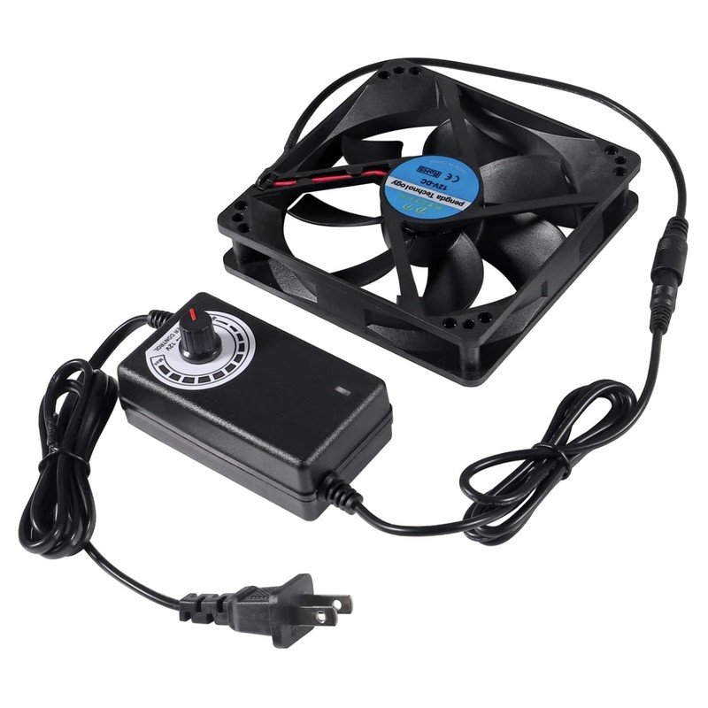 2 x 120mm Computer Fan with AC Plug 110V 220V AC Powered Fan with DC 3V to 12... gallery