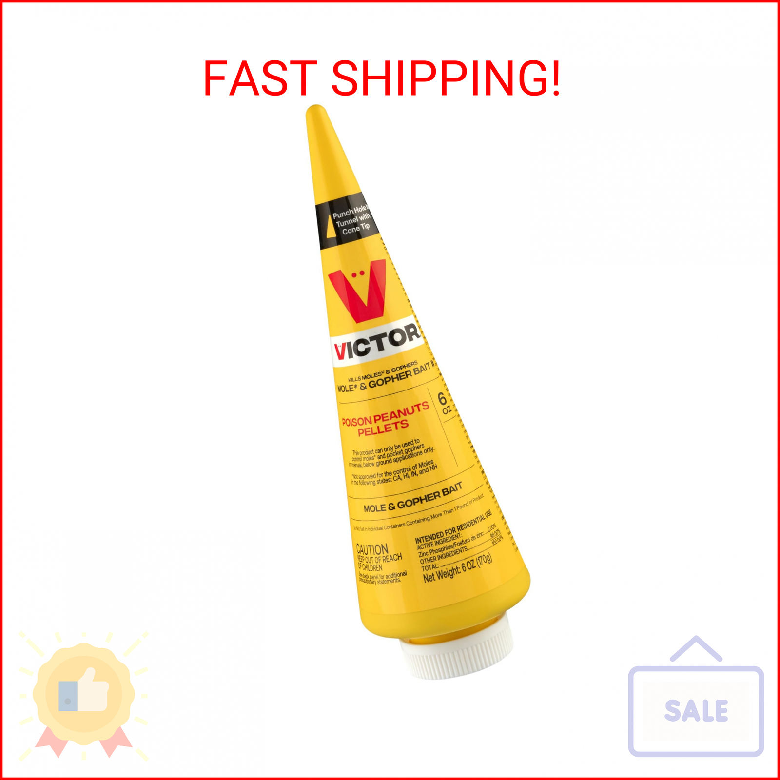 Victor M6006 Outdoor Mole & Gopher Poison Peanuts - Mole and Gopher Bait Killer gallery