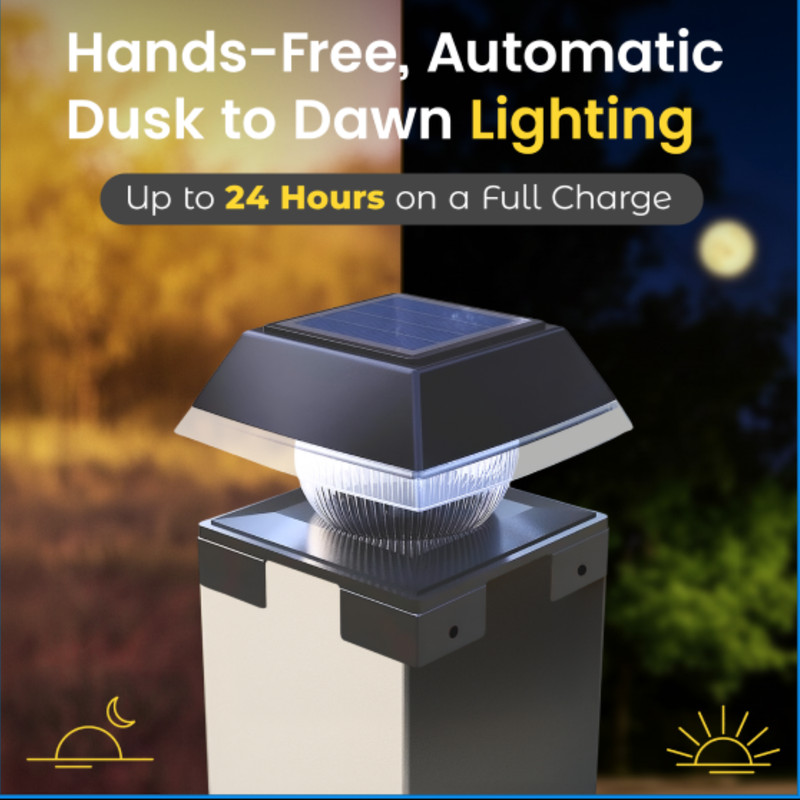 Solar Post Cap Lights Dual Mode ‎BICSGL-14 (2Pack) gallery