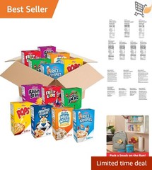 Cold Breakfast Cereal Variety Pack 48 Boxes Kid Snacks Bulk Pantry Staples