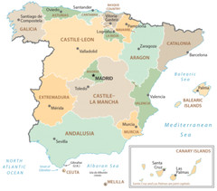 Spain Administrative Province Map GLOSSY POSTER PICTURE PHOTO PRINT BANNER 13850