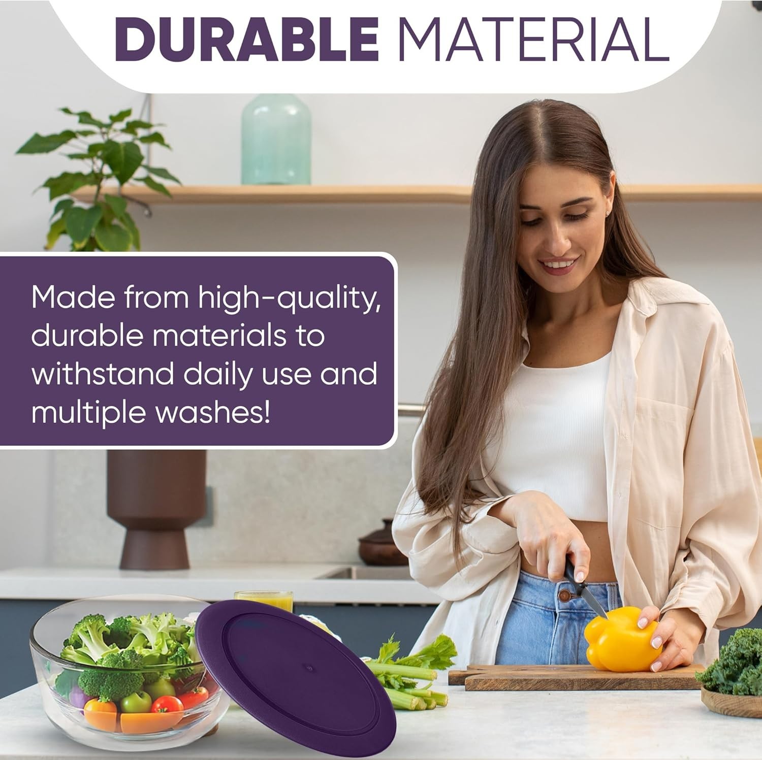 Replacement Lids for Pyrex Glass Containers 2-Cup 4-Cup 7 Cup Round 6pcs Purple gallery