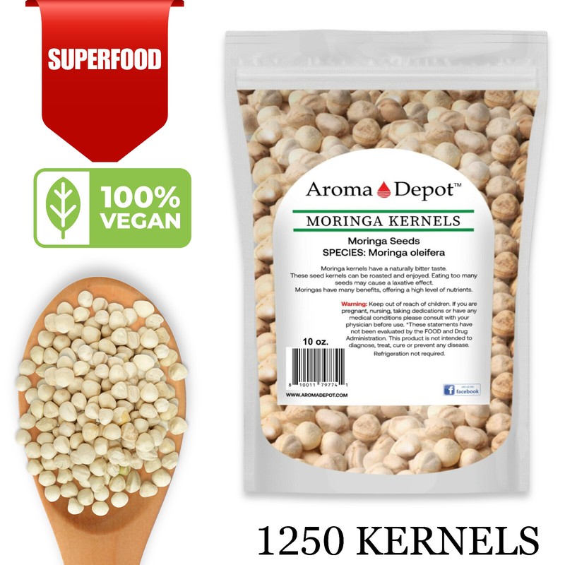 Moringa KERNELS 10 oz. Seeds oleifera 1250 shelled Semilla de Moringa Pepas Bulk gallery