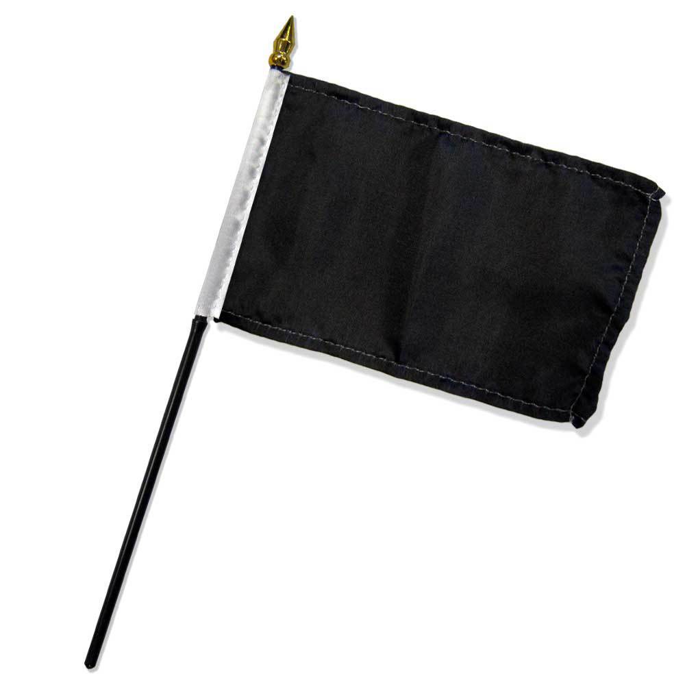 Solid Black Plain Flag 4"x6" Desk Table Stick (sewn edges) gallery