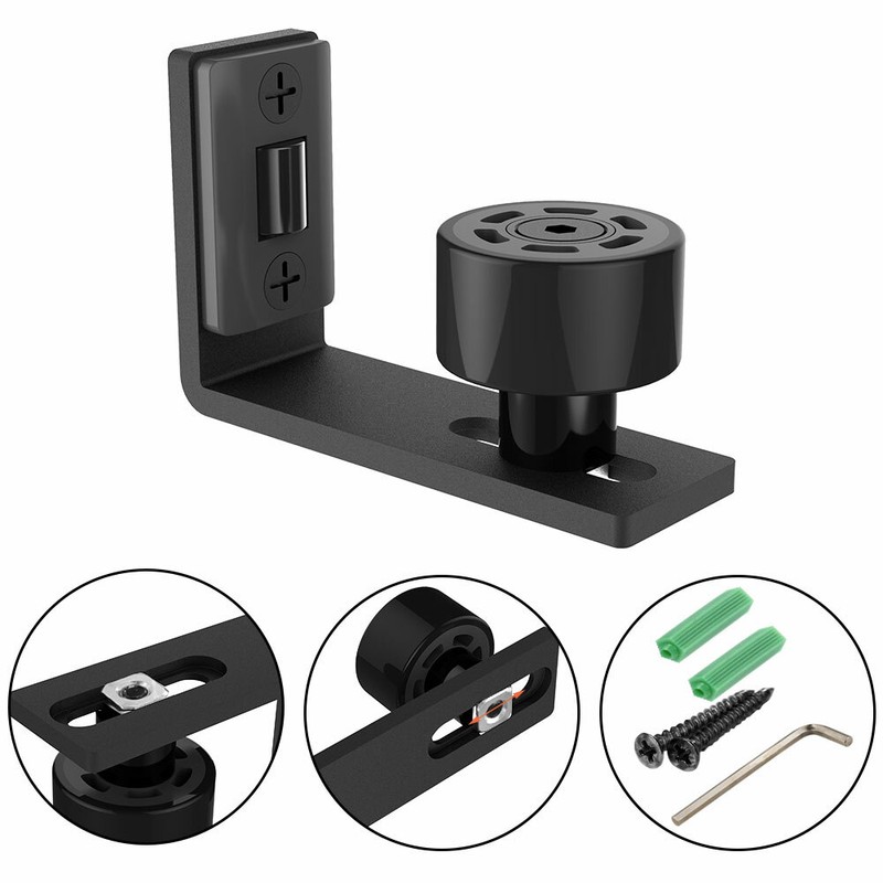 Upgrade Adjustable Wall Mount Bottom Floor Guide For Sliding Barn Door Hardware gallery