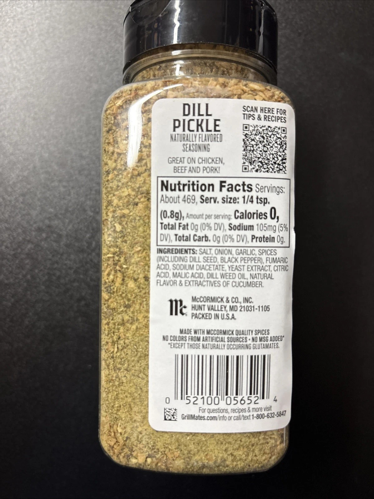 McCormick Grill Mates Dill Pickle Seasoning 13.26 oz (375g) Large Bottle gallery