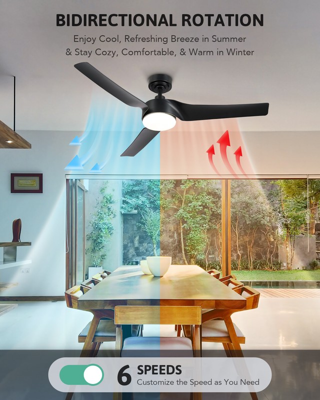 52" Smart Ceiling Fan w Light Remote Compatible w Alexa Google Voice App Control gallery