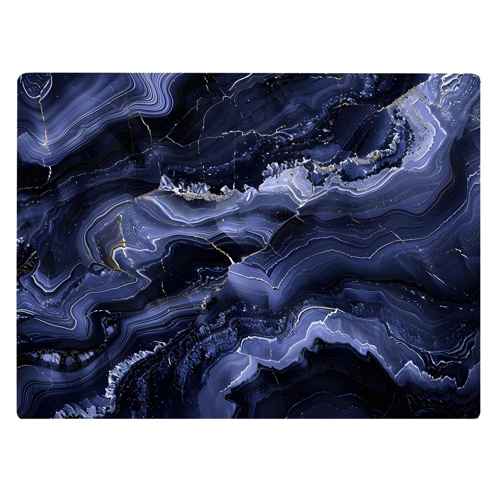 Black Dark Blue Gray Light Marble Kitchen Glass Cutting Board Ocean Decorativ...
