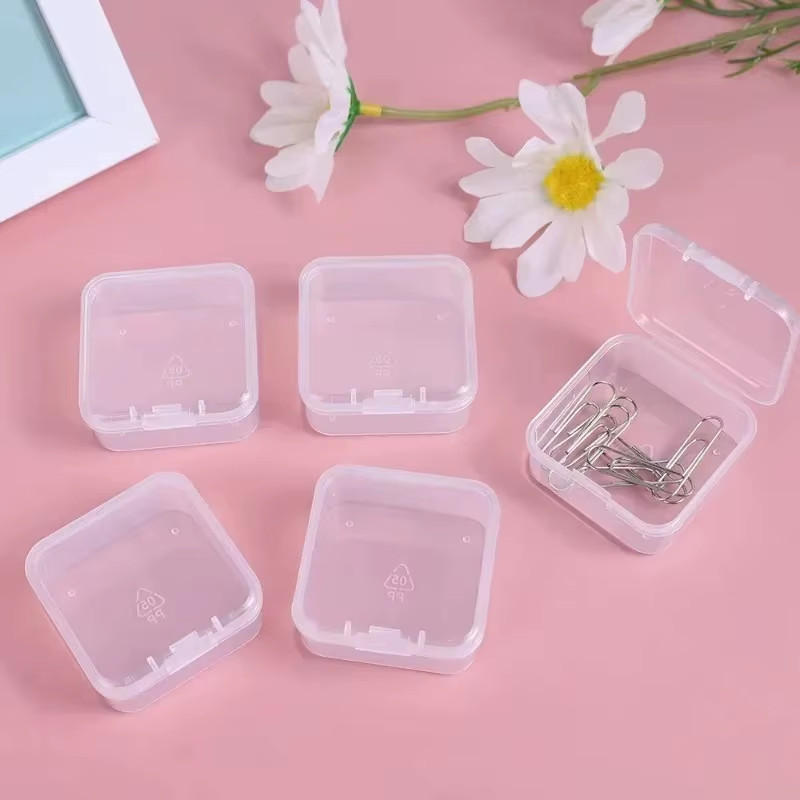 60/6PCS Mini Storage Box Transparent Plastic Jewelry Storage Box Container Porta gallery