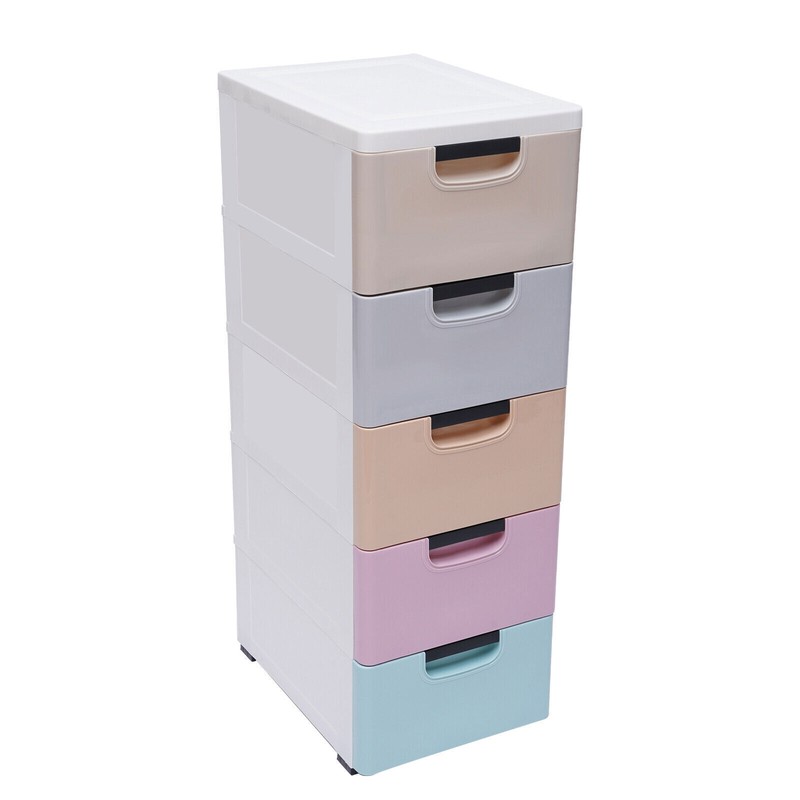 Slim Storage Chest Plastic Narrow Drawers Storage Cabinet 5 Drawer Vertical NEW gallery
