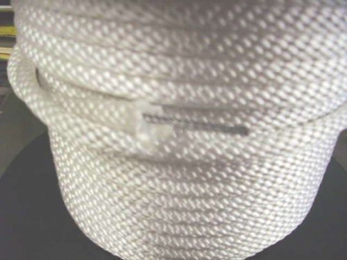 1/4 FLAGPOLE HALYARD ROPE 1800LB POLYESTER WIRE CORE WHITE MADE IN USA gallery
