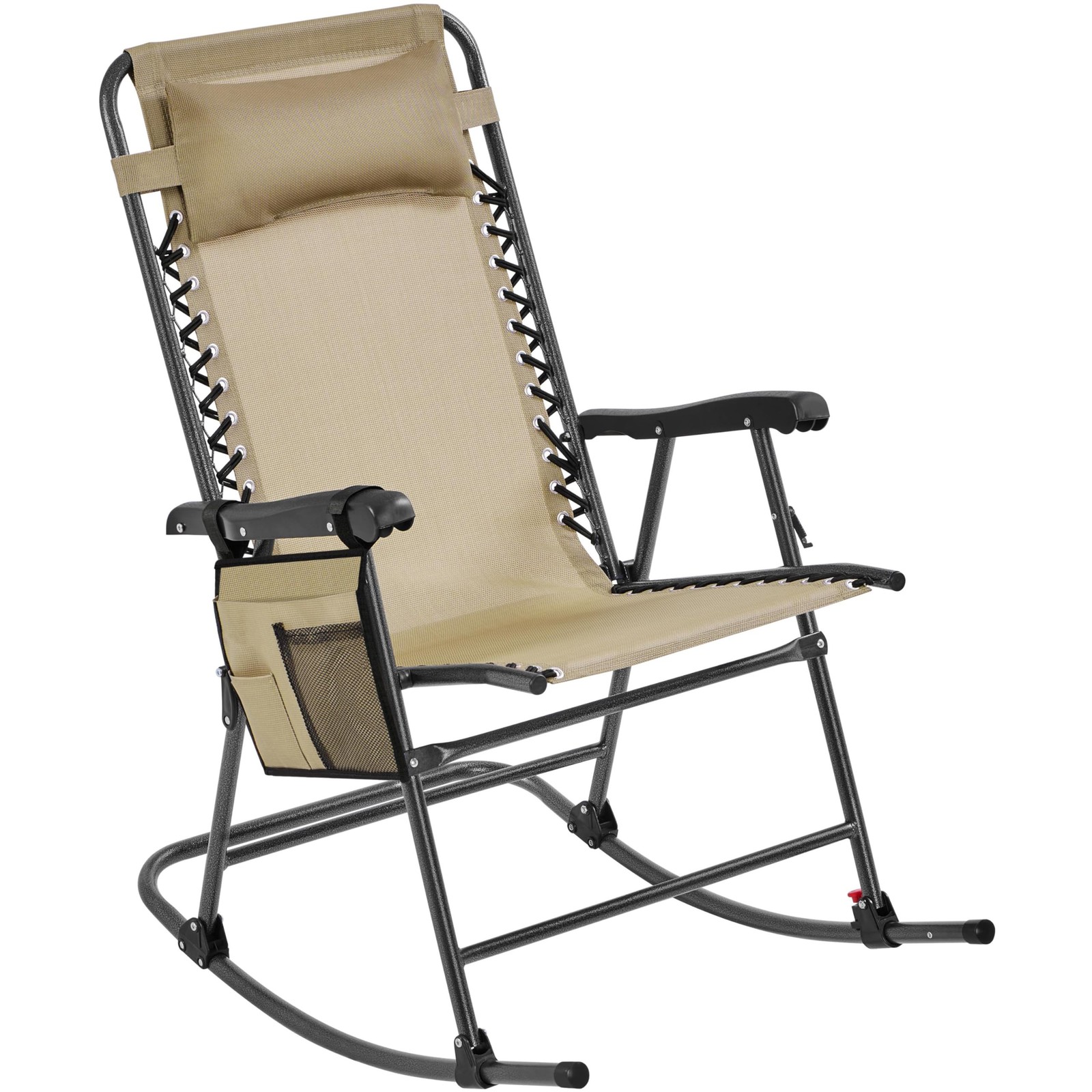 26in Rocking Chair Outdoor Zero Gravity Folding Chairs Rocking Chairs, Beige gallery