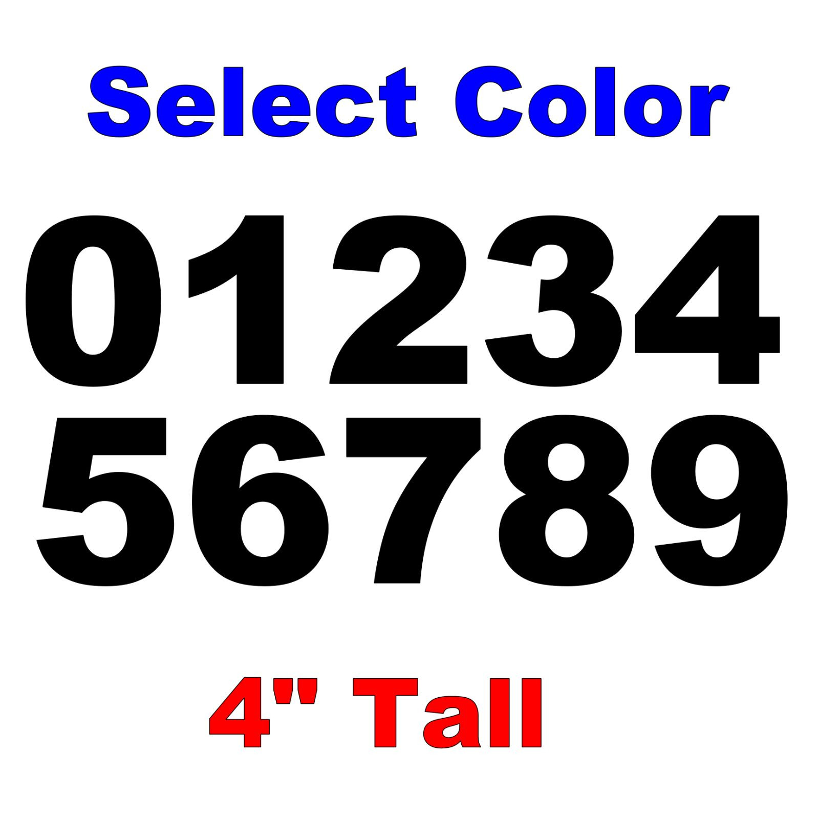 0-9 Numbers 1x Set Vinyl Decals 4" Inches - DIY Sign Car Dealer - Select Color gallery