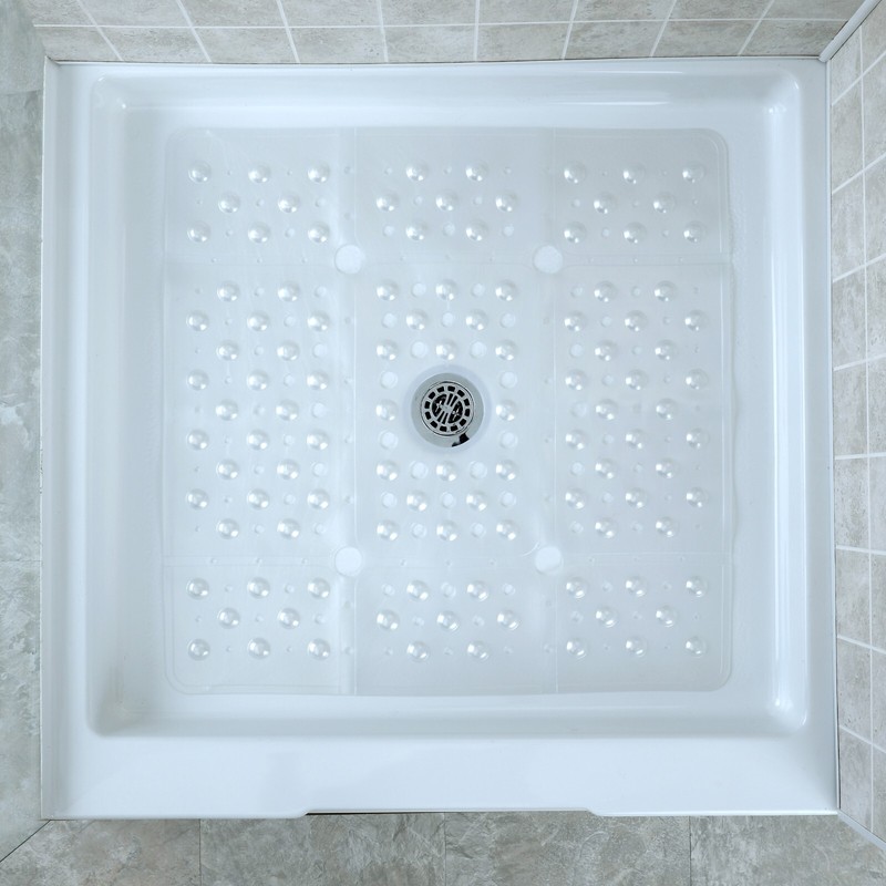 65% MORE COVERAGE! SlipX Solutions White Pearl Extra Large Shower Mat (27") gallery