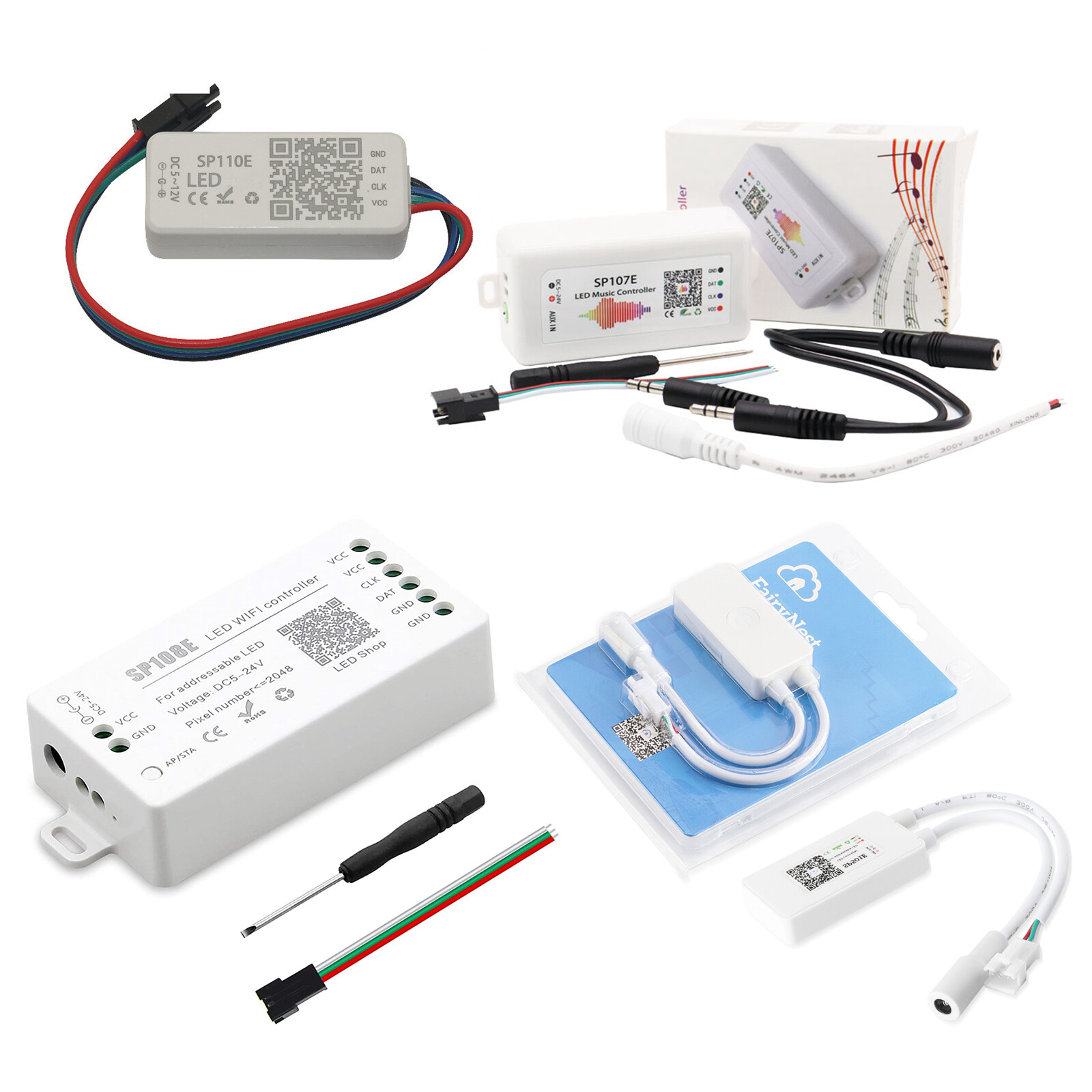 Wifi LED Music Controller SP107E SP108E SP501E SP110E For WS2811 WS2812B DC5-24V gallery