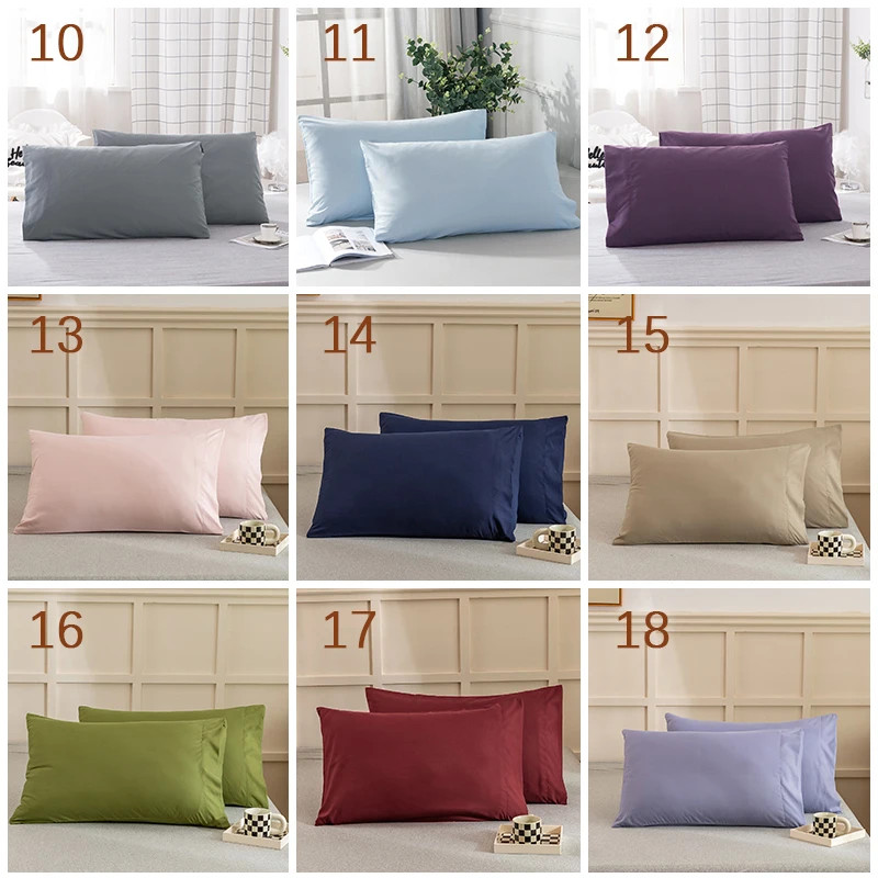 2 piece Luxurious Solid Color Pillowcase Comfortably Soft and Hypoallergenic Pil gallery