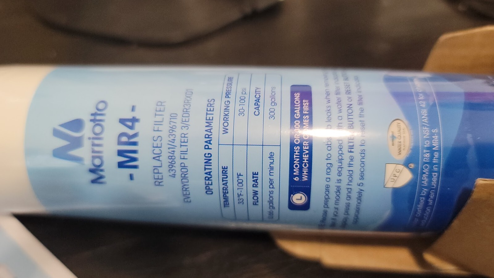 MARRIOTTO MRW4 Refrigerator Water Filter fits EDR3RXD1 4396841 46-9083 9030 9083 gallery