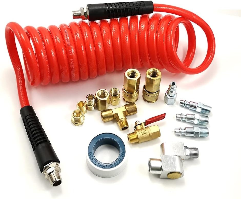 16-PCs. Air Compressor Accessories Kit with 3/8" x 15 ft Coil Air Hose gallery