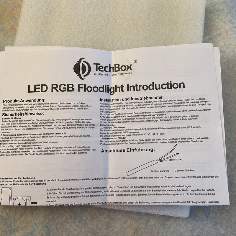 Tech box LED Floodlight Model T30W Ac 85-265V- 50-60HZ RGB gallery